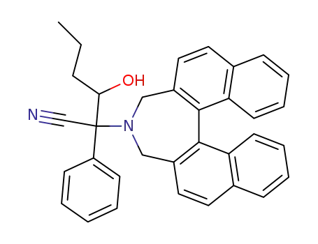 Molecular Structure of 97551-14-9 (2-(3,5-Dihydro-4-aza-cyclohepta[2,1-a;3,4-a']dinaphthalen-4-yl)-3-hydroxy-2-phenyl-hexanenitrile)