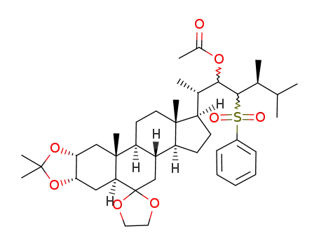 6,6-ethylenedioxy-2α,3α-isopropylidenedioxy-22ξ-acetoxy-23ξ-phenylsulfonyl-24S-methyl-5α-cholestane