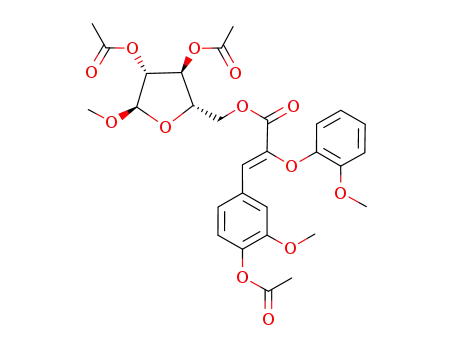 methyl 2,3-di-O-acetyl-5-O-<(Z)-3-(4-acetoxy-3-methoxyphenyl)-2-(2-methoxyphenoxy)propenoyl>-α-L-arabinofuranoside