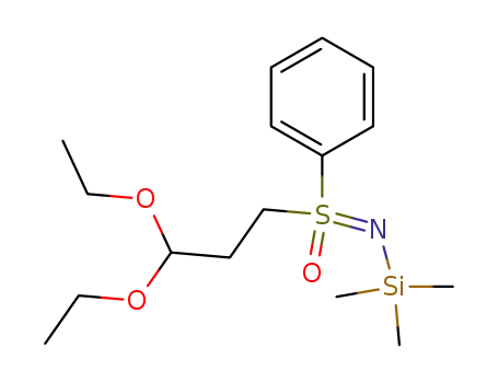 Molecular Structure of 99531-75-6 (S-(3,3-dimethoxypropyl)-N-(trimethylsilyl)-6-phenylsulfoximine)