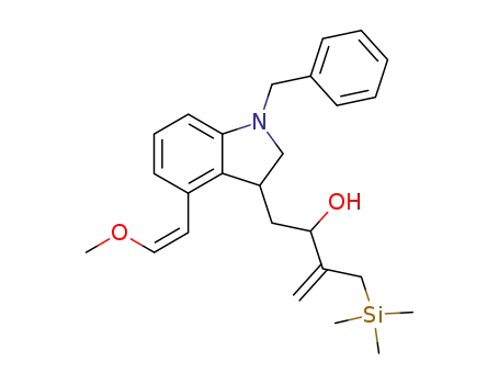 N-benzyl-4-(2-methoxyvinyl)-3-(3'-trimethylsilylmethyl-2'-hydroxy-but-3'-enyl)indoline