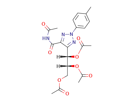 Molecular Structure of 84374-14-1 (Acetic acid (1S,2R)-2,3-diacetoxy-1-(5-acetylcarbamoyl-2-p-tolyl-2H-[1,2,3]triazol-4-yl)-propyl ester)