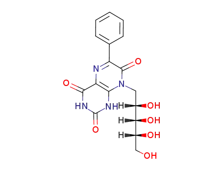 Molecular Structure of 76641-41-3 (6-phenyl-8-D-ribitylpteridine-2,4,7(1H,3H,8H)-trione)