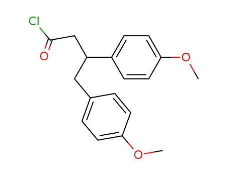 Molecular Structure of 67295-44-7 (Benzenebutanoyl chloride, 4-methoxy-b-(4-methoxyphenyl)-)