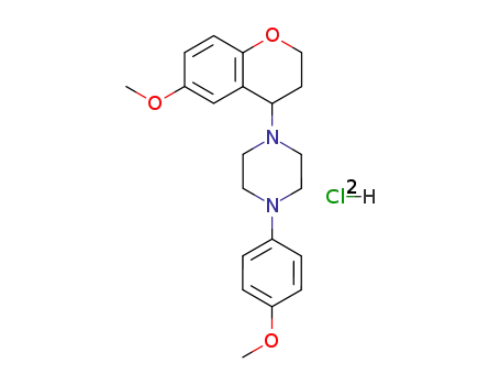 Molecular Structure of 81816-73-1 (1-(6-methoxy-3,4-dihydro-2H-chromen-4-yl)-4-(4-methoxyphenyl)piperazine dihydrochloride)