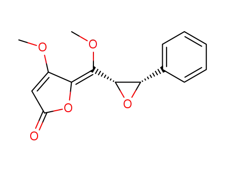 Molecular Structure of 40072-82-0 (4-Methoxy-5-[(Z)-methoxy[(2S,3R)-3-phenyloxiranyl]methylene]-2(5H)-furanone)