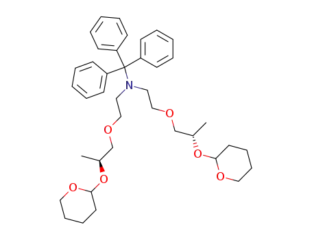 Molecular Structure of 143331-41-3 ((2S,12S)-(-)-2,12-bis(tetrahydropyranyloxy)-7-trityl-7-aza-4,10-dioxatridecane)