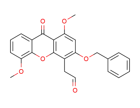 Molecular Structure of 106092-52-8 (9H-Xanthene-4-acetaldehyde, 1,5-dimethoxy-9-oxo-3-(phenylmethoxy)-)