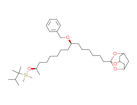 (-)-(7R,14R)-7-Benzyloxy-14-<dimethyl(1,1,2-dimethylpropyl)silyloxy>-1-(2,4,10-trioxatricyclo<3.3.1.1<sup>3,7</sup>>dec-3-yl)pentadecan