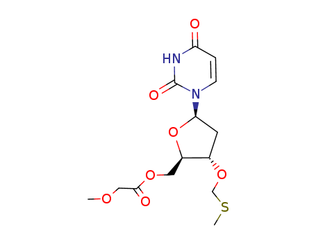 Molecular Structure of 138560-33-5 (Uridine, 2'-deoxy-3'-O-[(methylthio)methyl]-, 5'-(methoxyacetate))