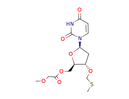 Molecular Structure of 138560-33-5 (Uridine, 2'-deoxy-3'-O-[(methylthio)methyl]-, 5'-(methoxyacetate))