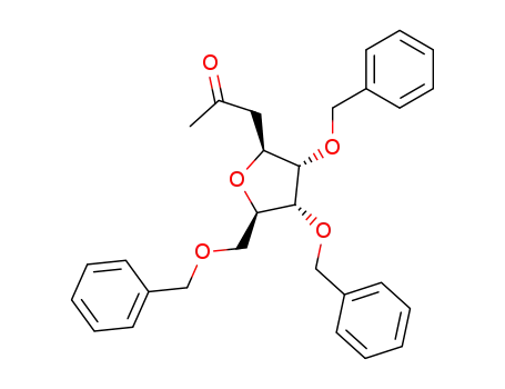 Molecular Structure of 90524-75-7 (1-(2',3',5'-tri-O-benzyl-β-D-ribofuranosyl)propan-2-one)