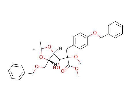 2-(4-Benzyloxy-benzyl)-3-((4S,5S)-5-benzyloxymethyl-2,2-dimethyl-[1,3]dioxolan-4-yl)-3-hydroxy-2-methoxy-propionic acid methyl ester