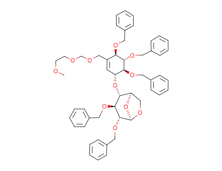 (1R,2R,3S,4R,5R)-3,4-Bis-benzyloxy-2-[(1R,4R,5S,6S)-4,5,6-tris-benzyloxy-3-(2-methoxy-ethoxymethoxymethyl)-cyclohex-2-enyloxy]-6,8-dioxa-bicyclo[3.2.1]octane