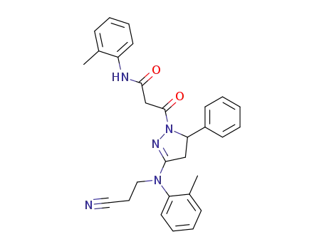 1H-Pyrazole-1-propanamide,
3-[(2-cyanoethyl)(2-methylphenyl)amino]-4,5-dihydro-N-(2-methylphenyl)
-b-oxo-5-phenyl-