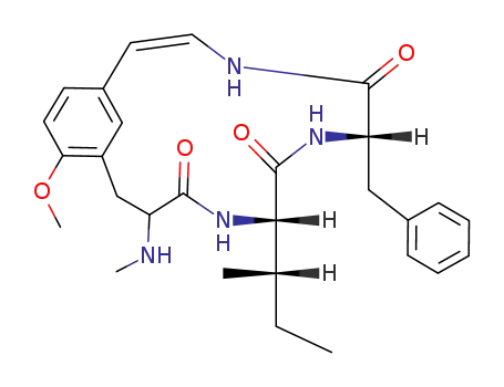 Molecular Structure of 84173-39-7 (L-Phenylalanine,5-[(1Z)-2-aminoethenyl]-2-methoxy-N-methyl-D-phenylalanyl-L-isoleucyl-, (3&reg;1)-lactam(9CI))
