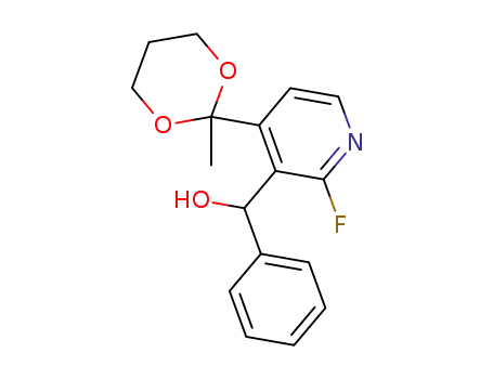 Molecular Structure of 137718-90-2 (<2-Fluoro-4-(2-methyl-1,3-dioxan-2-yl)-3-pyridyl>phenylmethanol)