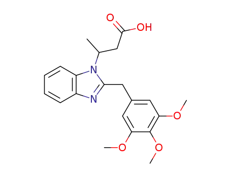 beta-Methyl-2-((3,4,5-trimethoxyphenyl)methyl)-1H-benzimidazole-1-propanoic acid