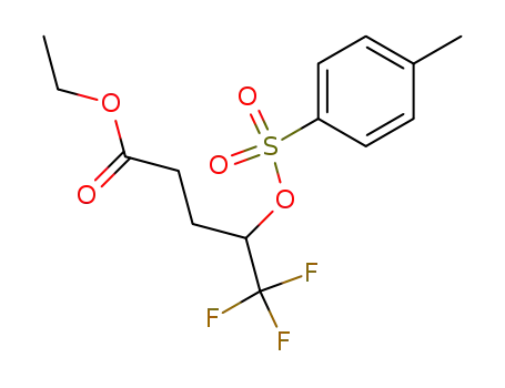 Molecular Structure of 94633-26-8 (Pentanoic acid, 5,5,5-trifluoro-4-[[(4-methylphenyl)sulfonyl]oxy]-, ethyl
ester)