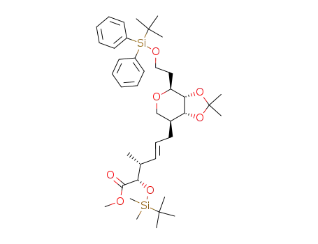 <3aS-<3aα,4α,7aα,7α(3E,2S<sup>*</sup>)>>-6-<tetrahydro-2,2-dimethyl-4-<2-<<(1,1-dimethylethyl)diphenylsilyl>oxy>ethyl>-4H-1,3-dioxolo<4,5-c>pyran-7-yl>-2-<<(1,1-dimethylethyl)dimethylsilyl>oxy>-3-methyl-4-hexenoic acid methyl ester