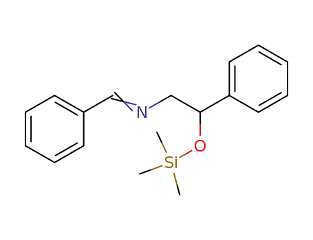 Molecular Structure of 102488-29-9 (Benzeneethanamine, N-(phenylmethylene)-b-[(trimethylsilyl)oxy]-)