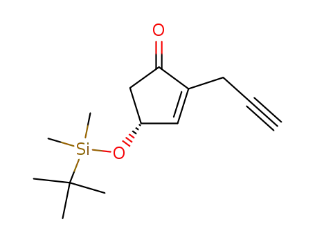 Molecular Structure of 110972-07-1 (2-Cyclopenten-1-one,
4-[[(1,1-dimethylethyl)dimethylsilyl]oxy]-2-(2-propynyl)-, (R)-)