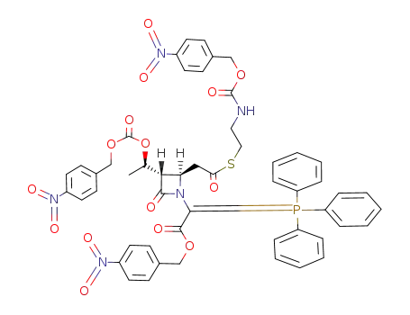(+/-)-4α-<<2-(p-nitrobenzyloxycarbonylamino)ethylthio>carbonylmethyl>-3β-<(1R<sup>*</sup>)-1(p-nitrobenzyloxycarbonyloxy)ethyl>-1-<p-nitrobenzyloxycarbonyl(triphenylphosphoranylidene)methyl>azetidin-2-one