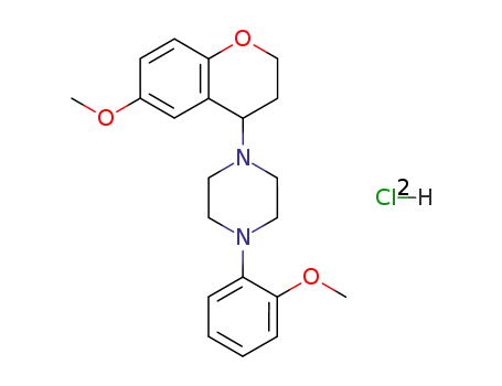 Molecular Structure of 81816-72-0 (1-(6-methoxy-3,4-dihydro-2H-chromen-4-yl)-4-(2-methoxyphenyl)piperazine dihydrochloride)