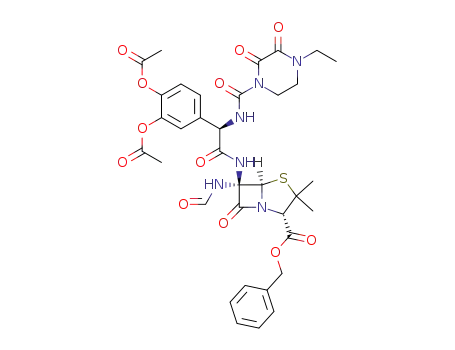 (2S,5R,6R)-6-{(R)-2-(3,4-Diacetoxy-phenyl)-2-[(4-ethyl-2,3-dioxo-piperazine-1-carbonyl)-amino]-acetylamino}-6-formylamino-3,3-dimethyl-7-oxo-4-thia-1-aza-bicyclo[3.2.0]heptane-2-carboxylic acid benzyl ester