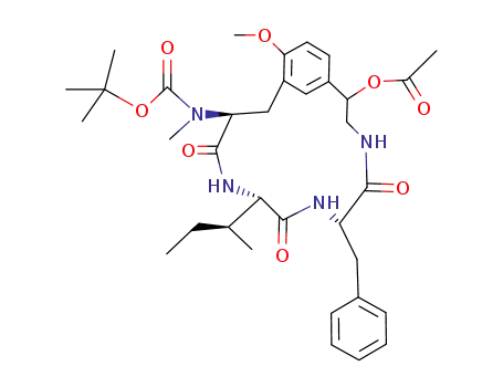 (2RS,6S,9S,12S)-2-Acetoxy-12-<(tert-butyloxycarbonyl)(methyl)amino>-15-methoxy-9-(1-methylpropyl)-6-phenylmethyl-4,7,10-triazabicyclo<12.3.1>octadeca-1(18),14,16-trien-5,8,11-trion