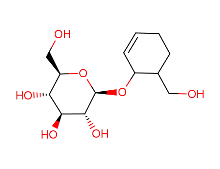 Molecular Structure of 106680-65-3 ((2R,3S,4S,5R,6R)-2-Hydroxymethyl-6-(6-hydroxymethyl-cyclohex-2-enyloxy)-tetrahydro-pyran-3,4,5-triol)