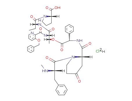 Pic(3-OBzl)-Thr(H-MePhe-4Kps-Phg-)-D-Abu-Pro-OH*2HCl