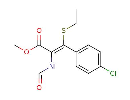 (E)-3-(4-Chloro-phenyl)-3-ethylsulfanyl-2-formylamino-acrylic acid methyl ester