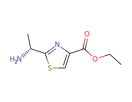Molecular Structure of 96965-18-3 (4-Thiazolecarboxylicacid,2-(1-aminoethyl)-,ethylester,(R)-(9CI))