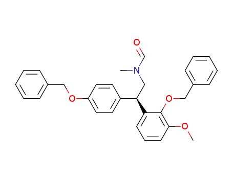Molecular Structure of 104372-00-1 (Formamide,
N-[2-[3-methoxy-2-(phenylmethoxy)phenyl]-2-[4-(phenylmethoxy)phenyl]
ethyl]-N-methyl-, (R)-)