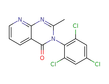 Molecular Structure of 76285-17-1 (2-Methyl-3-(2,4,6-trichloro-phenyl)-3H-pyrido[2,3-d]pyrimidin-4-one)