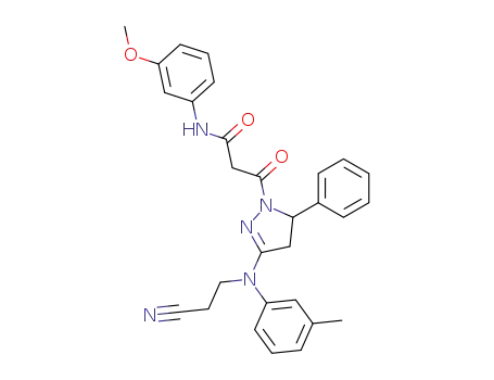 1H-Pyrazole-1-propanamide,
3-[(2-cyanoethyl)(3-methylphenyl)amino]-4,5-dihydro-N-(3-methoxyphen
yl)-b-oxo-5-phenyl-