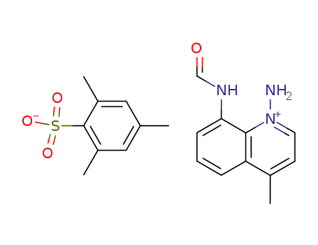 2,4,6-Trimethyl-benzenesulfonate1-amino-8-formylamino-4-methyl-quinolinium;