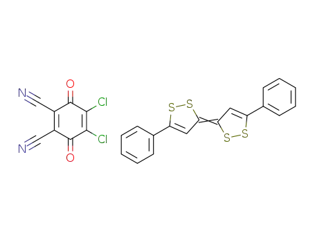 Molecular Structure of 80695-50-7 ((E)-5,5'-Diphenyl-[3,3']bi[[1,2]dithiolylidene]; compound with 4,5-dichloro-3,6-dioxo-cyclohexa-1,4-diene-1,2-dicarbonitrile)