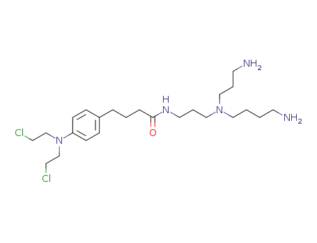 Molecular Structure of 143984-22-9 (N-(3-((4-Aminobutyl)(3-aminopropyl)amino)propyl)-4-(bis(2-chloroethyl) amino)benzenebutanamide)