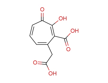 Molecular Structure of 4666-80-2 ([7-(dihydroxymethylidene)-5,6-dioxocyclohepta-1,3-dien-1-yl]acetic acid)