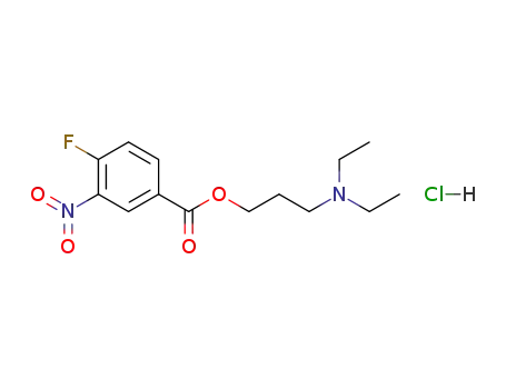 Molecular Structure of 329-60-2 (4-fluoro-3-nitro-benzoic acid-(3-diethylamino-propylester); hydrochloride)