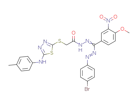 (5-p-Tolylamino-[1,3,4]thiadiazol-2-ylsulfanyl)-acetic acid [1-(4-bromo-phenylazo)-1-(4-methoxy-3-nitro-phenyl)-meth-(Z)-ylidene]-hydrazide
