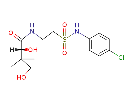 Molecular Structure of 7562-46-1 (N-{2-[(4-chlorophenyl)sulfamoyl]ethyl}-2,4-dihydroxy-3,3-dimethylbutanamide)