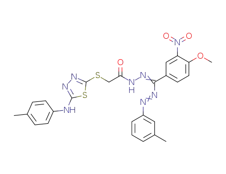 (5-p-Tolylamino-[1,3,4]thiadiazol-2-ylsulfanyl)-acetic acid [1-(4-methoxy-3-nitro-phenyl)-1-m-tolylazo-meth-(Z)-ylidene]-hydrazide