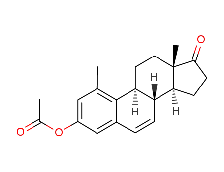 Molecular Structure of 53-55-4 (3-acetoxy-1-methyl-estra-1,3,5<sup>(10)</sup>,6-tetraen-17-one)