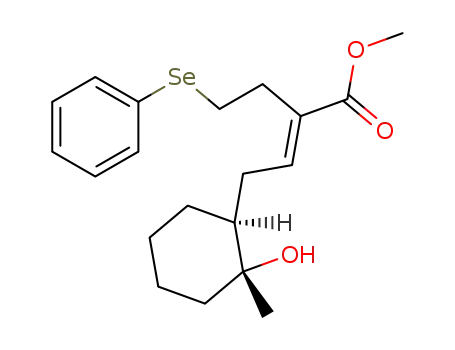 (+/-)-<1α(E),2β>-methyl 4-(2-hydroxy-2-methylcyclohexyl)-2-<2-(phenylseleno)ethyl>-2-butenoate