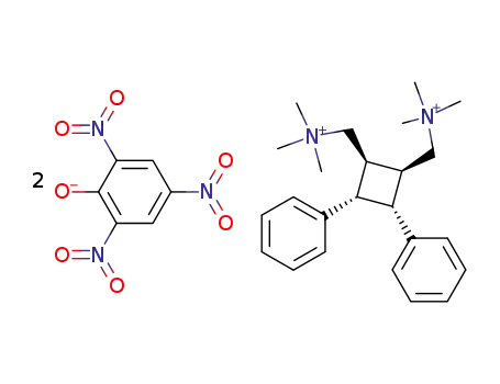 hexa-<i>N</i>-methyl-<i>N,N'</i>-(3<i>t</i>,4<i>t</i>-diphenyl-cyclobutane-1<i>r</i>,2<i>c</i>-diyldimethyl)-di-ammonium; dipicrate