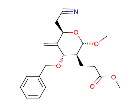 methyl 3-O-benzyl-6-C-cyano-2,4,6-trideoxy-2-C-(2-methoxycarbonylethyl)-4-C-methylene-α-D-arabino-hexoside
