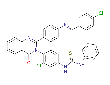 Thiourea, N-(3-chloro-4-(2-(4-(((4-chlorophenyl)methylene)amino)phenyl)-4-oxo-3(4H)-quinazolinyl)phenyl)-N'-phenyl-